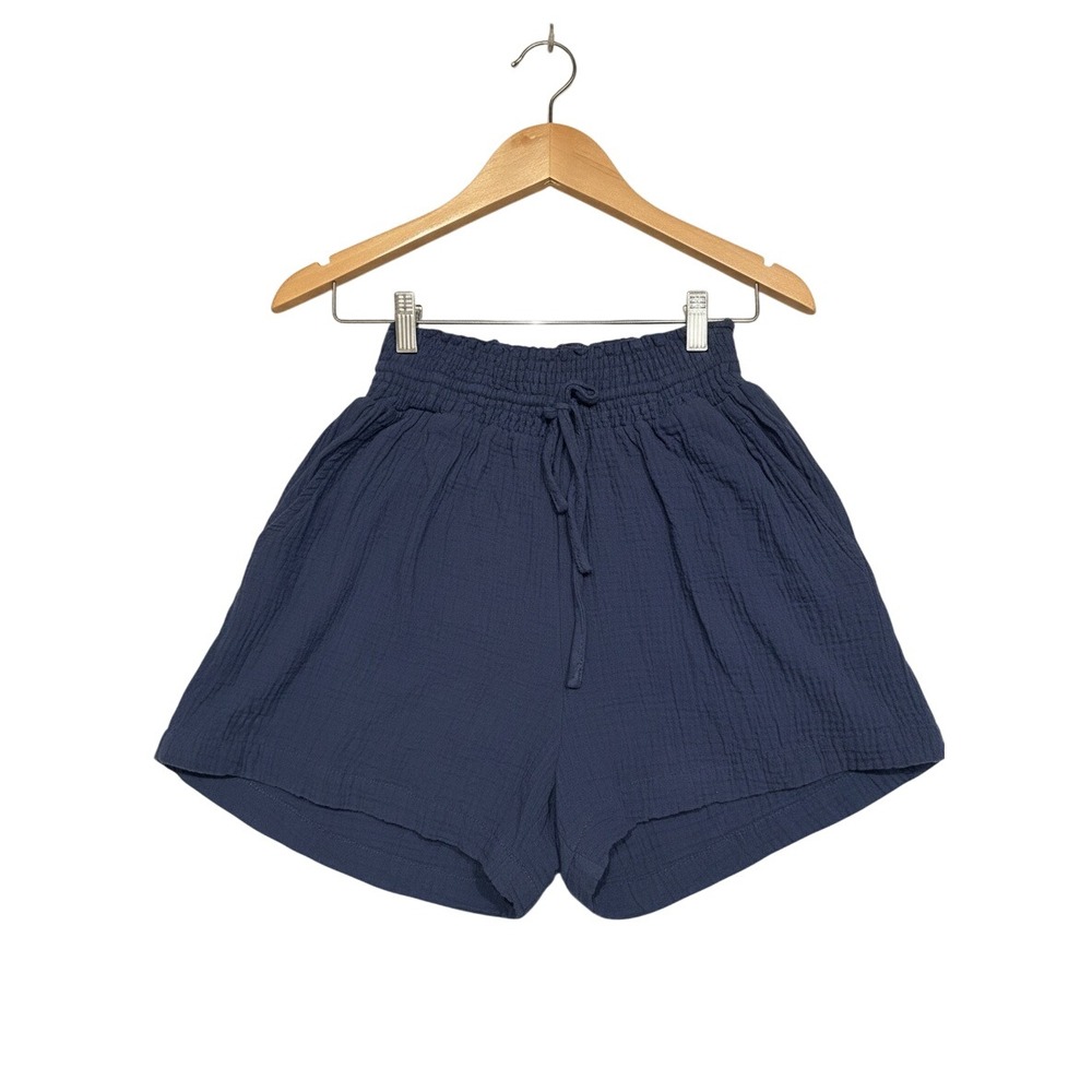 Anthropologie Joie Shorts Navy Blue Pull On Gauze Cotton Coastal Natural Size S
